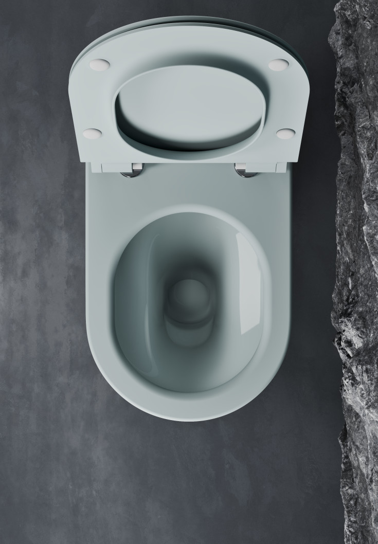 GSI Tono toilet, back-to-wall, uden skyllekant, blå