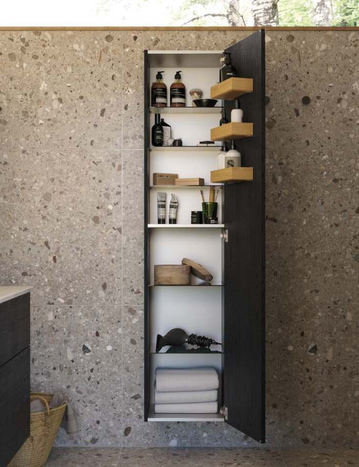 Dansani Luna højskab, 40x176 cm, højre, hvid mat