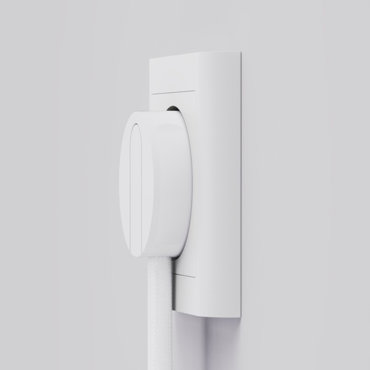 Norm stikprop, uden jord, hvid