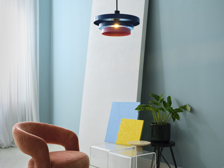 Osram Decor Layers pendellampa, blå/rosa