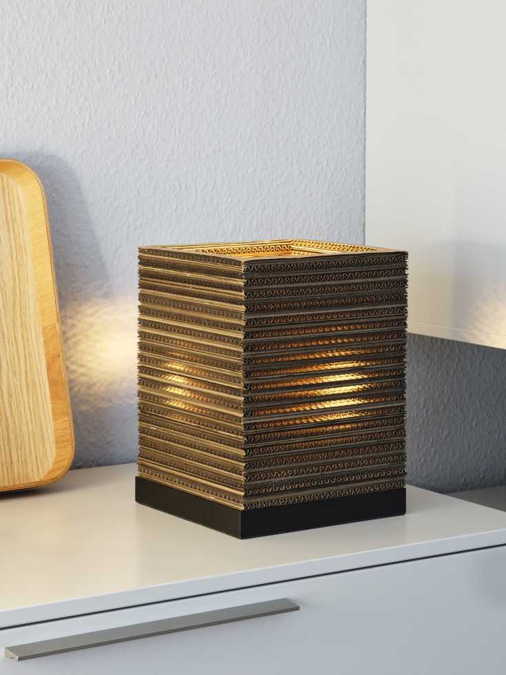 OSRAM DECOR Cardboard Square Table 1XE27 brun