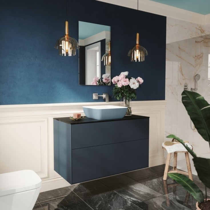 Villeroy & Boch Artis håndvask, 41x41 cm, lyseblå