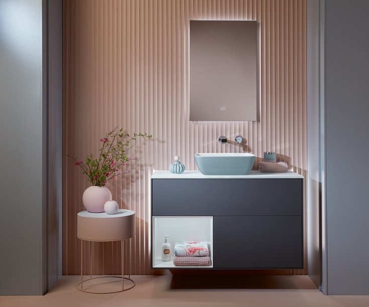 Villeroy & Boch Artis håndvask, 41x41 cm, lyseblå