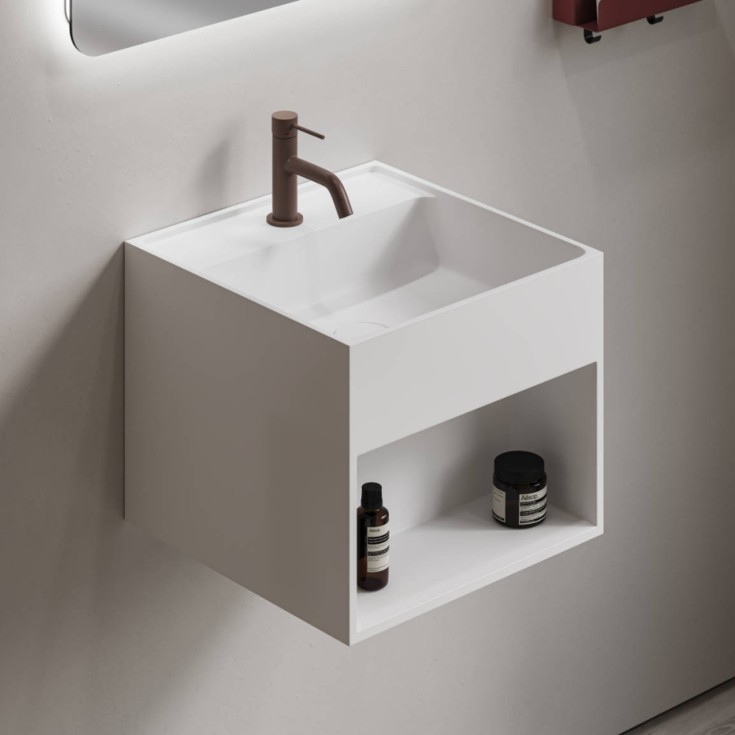 Copenhagen Bath Modul SH 40 servant med hylle, 40x40 cm, hvit matt