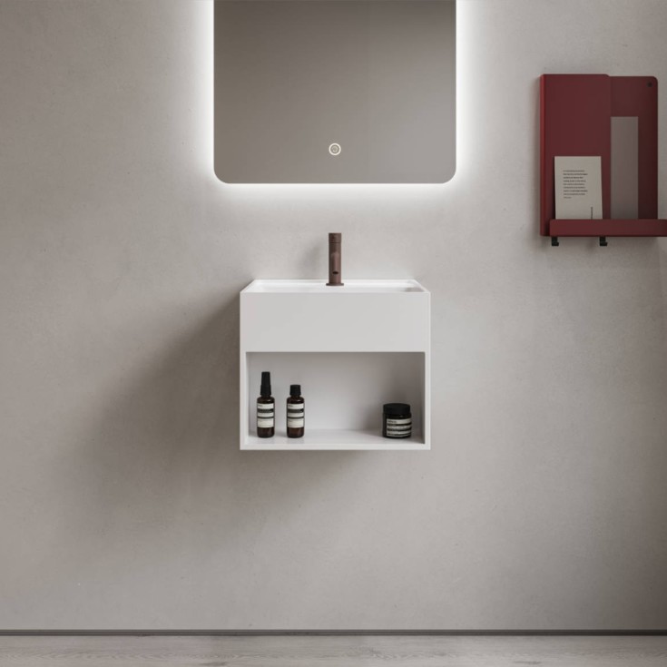 Copenhagen Bath Modul SH 40 servant med hylle, 40x40 cm, hvit matt
