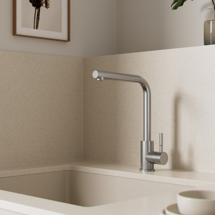 Zen Sanitary köksblandare, borstat rostfritt stål