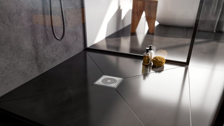 Aco EG150 afløbsskål, til beton og flisegulv, lav model, Ø75 mm