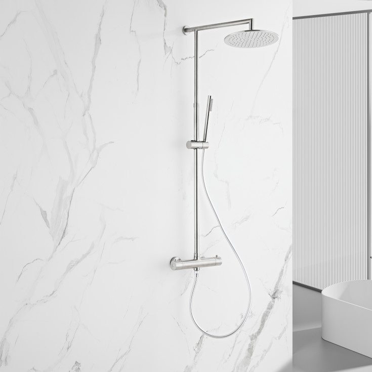 Zen Sanitary brusesæt, børstet rustfrit stål