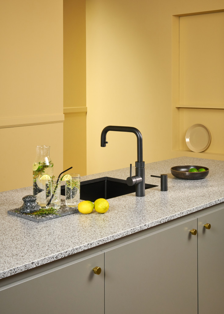 Quooker Flex Square køkkenarmatur, udtrækstud, sort