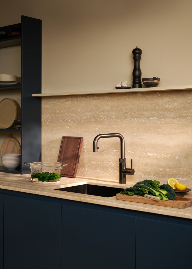 Quooker Flex Square køkkenarmatur, udtrækstud, sort krom