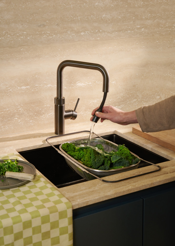 Quooker Flex Square køkkenarmatur, udtrækstud, sort krom