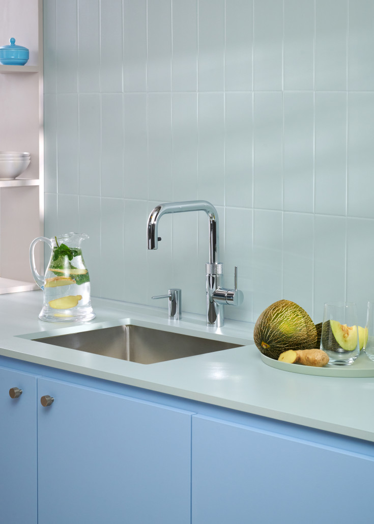 Quooker Flex Square Pro3 køkkenarmatur, kogende vand, udtrækstud, krom