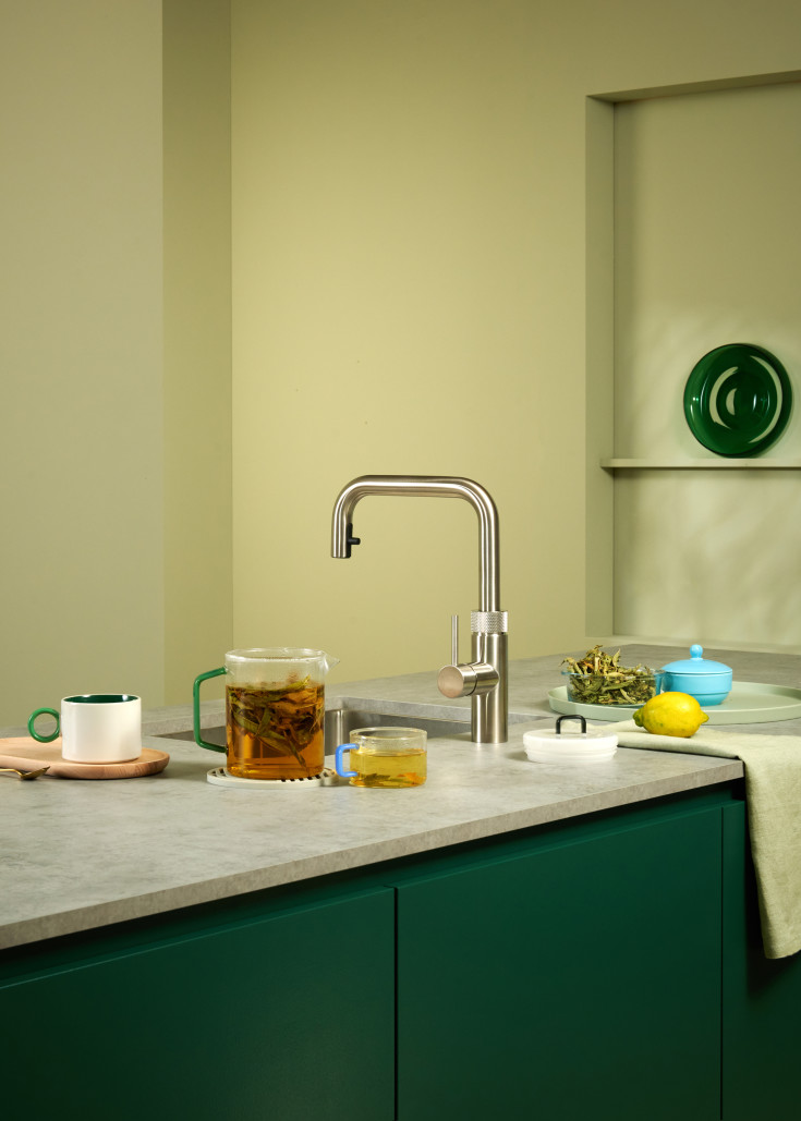 Quooker Flex Square køkkenarmatur, udtrækstud, stål