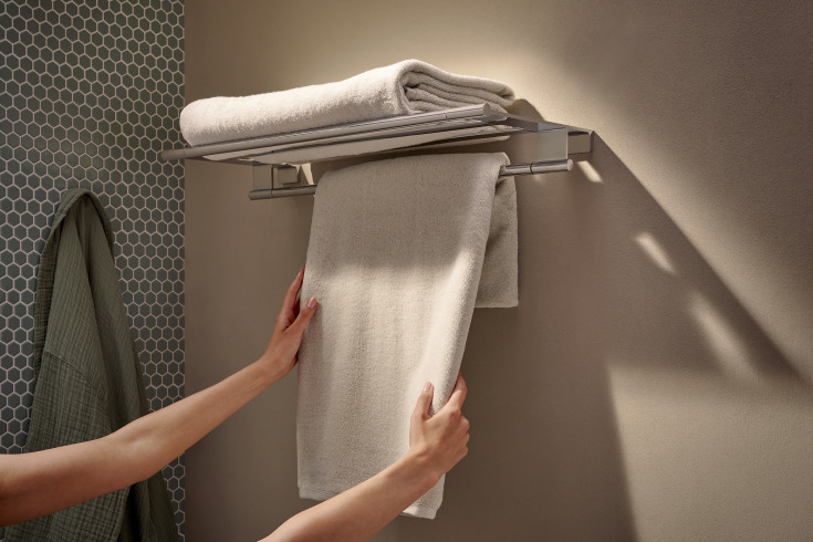 Hansgrohe AddStoris hylde, 66,1x26,2 cm, krom