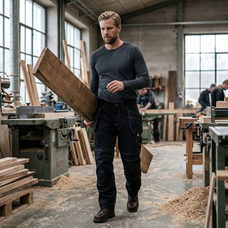 FE Engel Combat arbeidsbukse, sort, str. 124