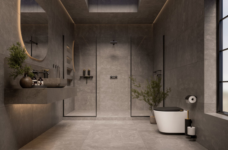 Pressalit Trend Style D2 væghængt toilet, uden skyllekant, hvid/sort