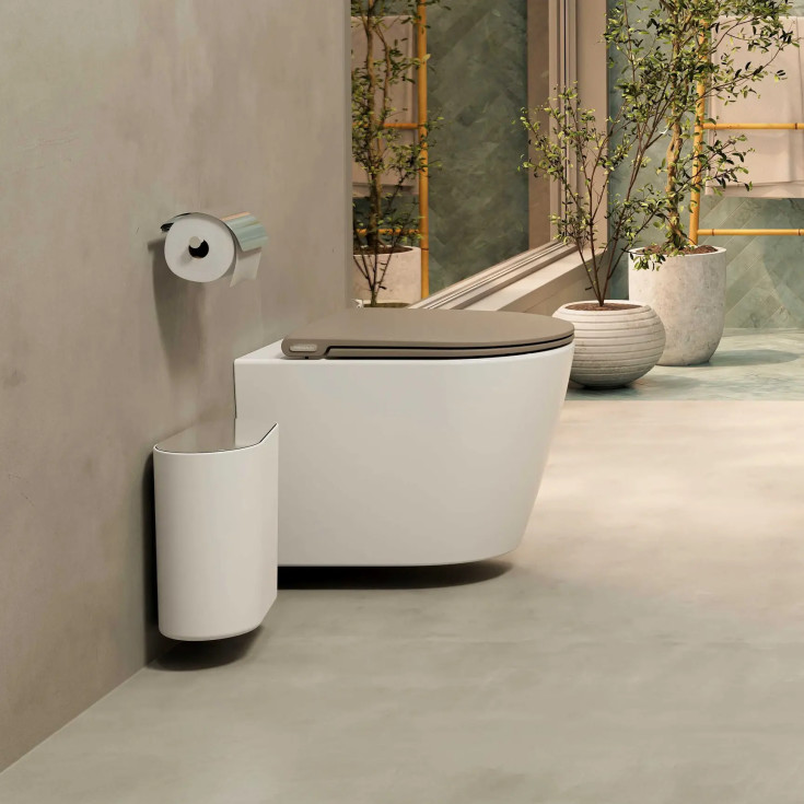 Pressalit Trend Style D2 væghængt toilet, uden skyllekant, hvid/mat beige