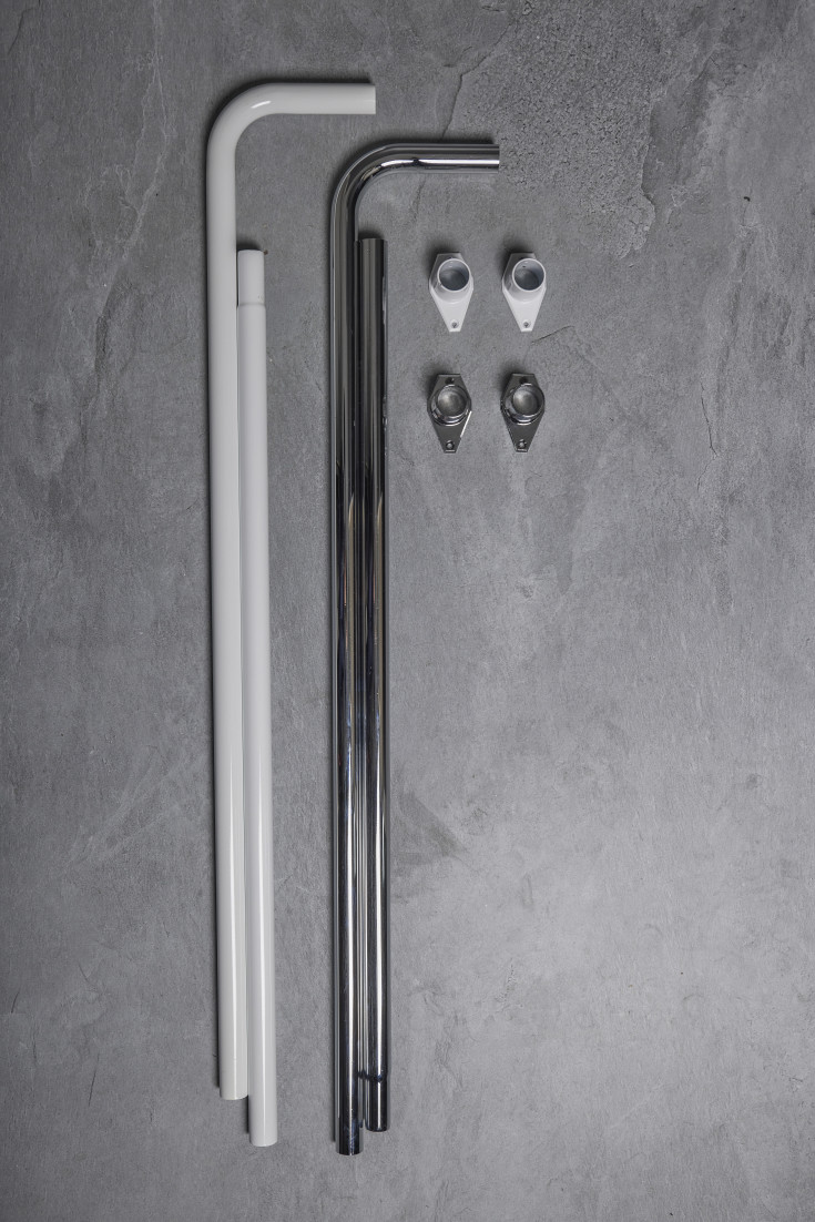 Van Der P Model P badeforhængsstang, 90x90 cm, hvid