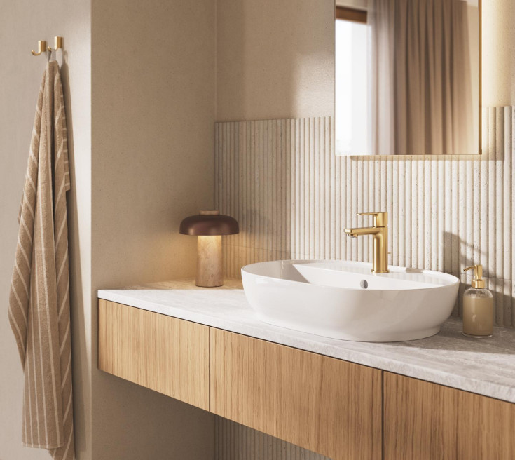 Grohe Lineare tvättställsblandare, borstad mässing