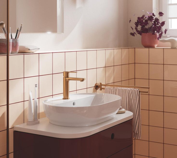 Grohe Lineare tvättställsblandare, borstad koppar