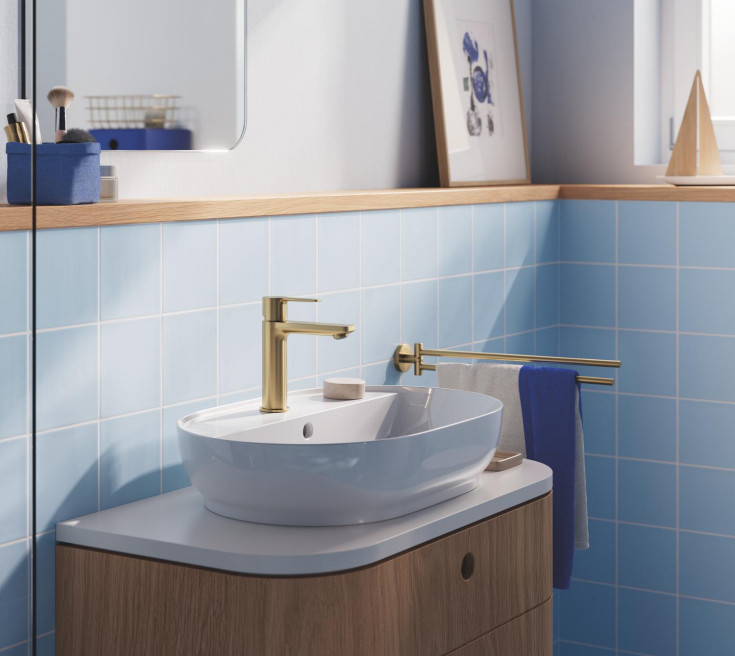 Grohe Lineare tvättställsblandare, borstad mässing