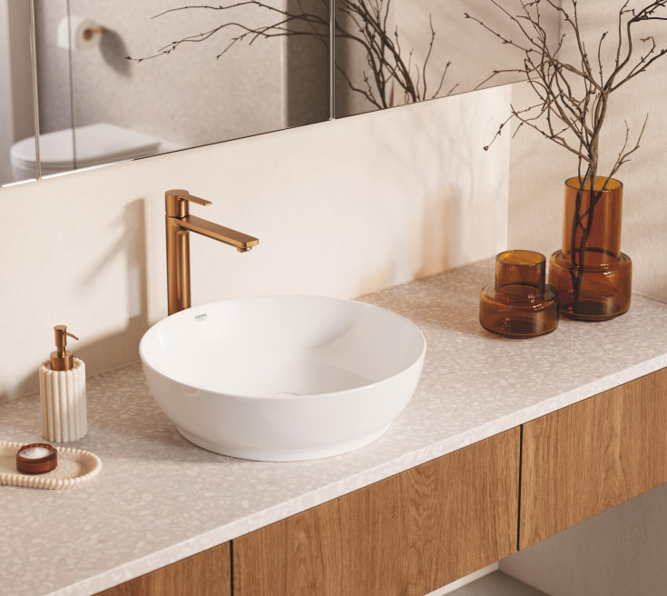 Grohe Lineare tvättställsblandare, borstad koppar
