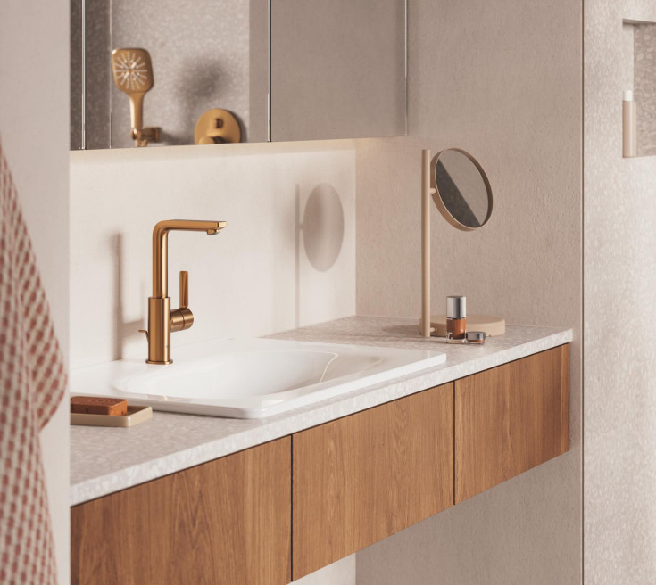Grohe Lineare tvättställsblandare, borstad koppar