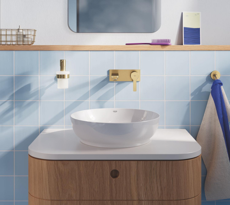 Grohe Lineare tvättställsblandare, borstad mässing
