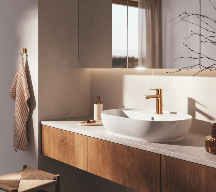 Grohe Lineare tvättställsblandare, borstad koppar