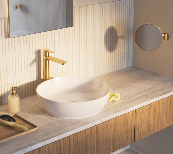 Grohe Lineare håndvaskarmatur, børstet messing