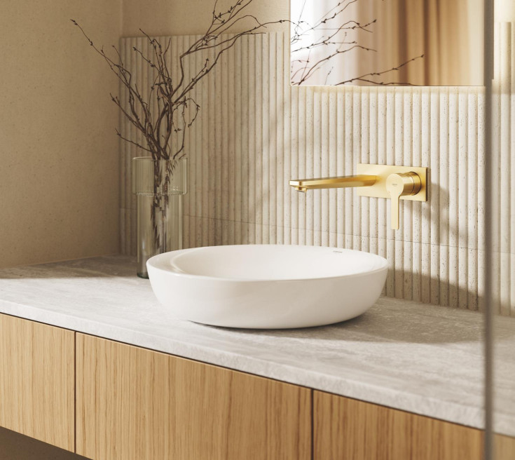 Grohe Lineare tvättställsblandare, borstad mässing