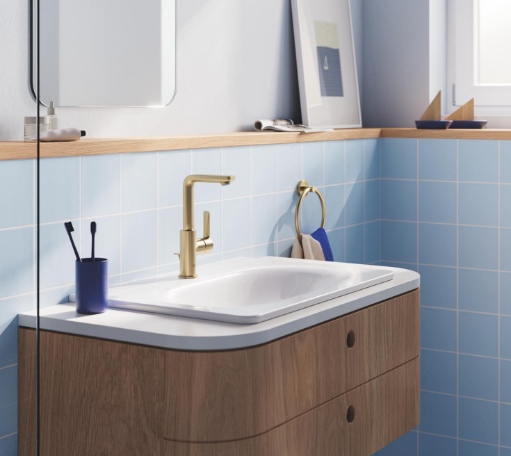 Grohe Lineare tvättställsblandare, borstad mässing