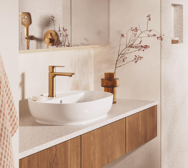 Grohe Lineare tvättställsblandare, borstad koppar