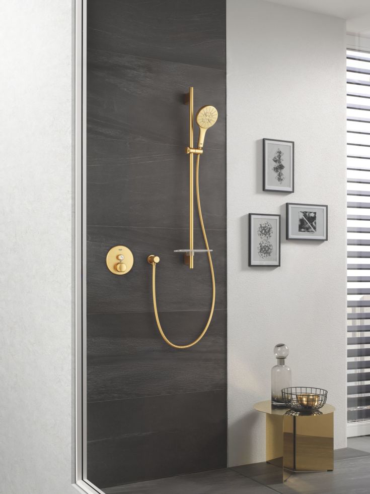 Grohe Rainshower SmartActive brusestang, 60 cm, børstet messing