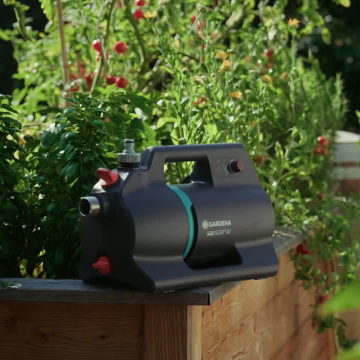 Gardena batteridrevet trykpumpe 3000 Silent, 18V/4Ah batteri