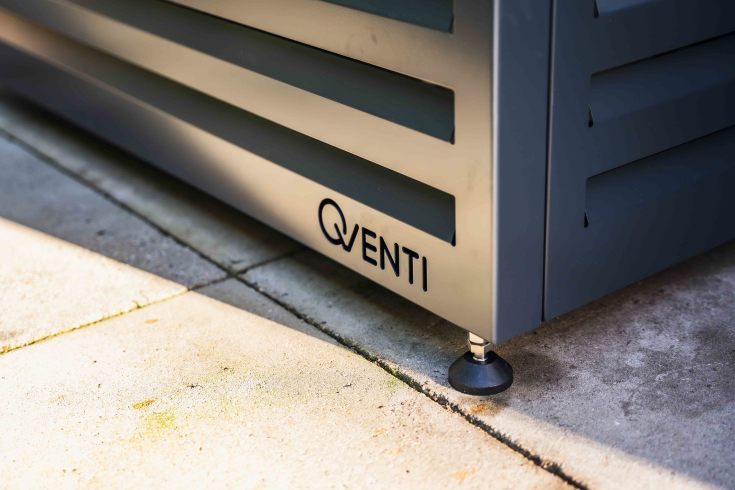 Qventi Värmepumpsskydd, aluminium 100 cm, antracit