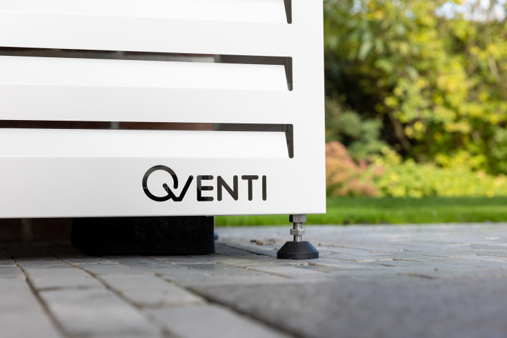 Qventi värmepumpsskydd, aluminium 115 cm, vit