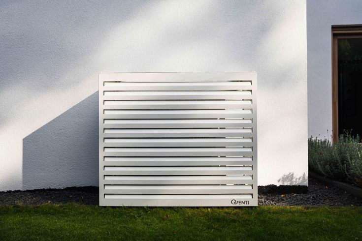 Qventi Varmepumpeskjuler, aluminium 130 cm, hvid