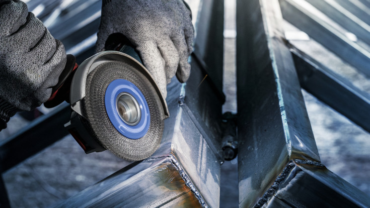 Bosch X-LOCK skivestålbørste, flettet, 0,5 x 115 mm, Inox