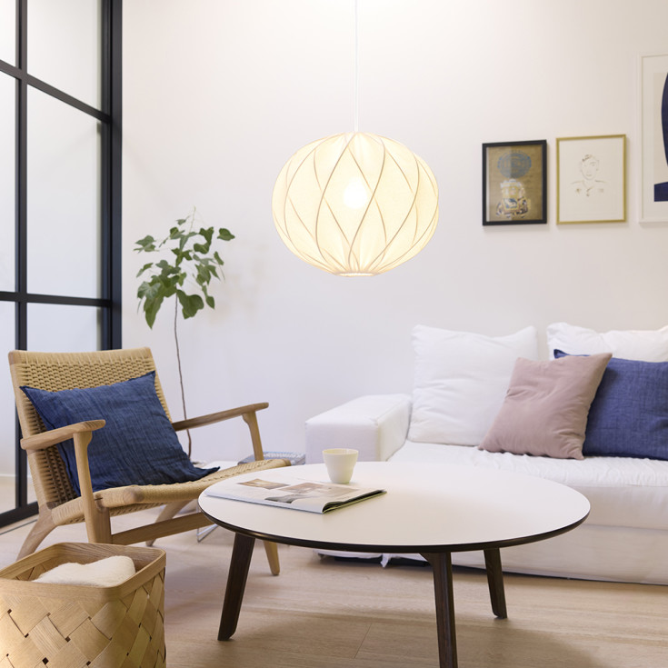 Nielsen Light Jasmin pendel, hvid ledning, hvid
