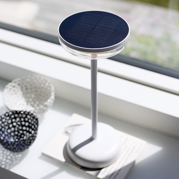 Nielsen Light Breeze solcell bordslampa, vit