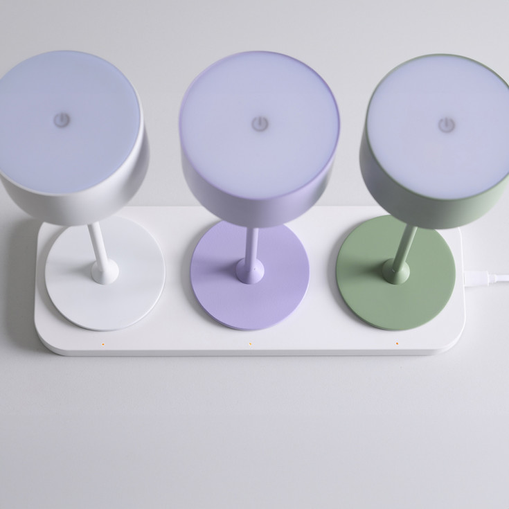 Nielsen Light ladestation til Bistro genopladelige bordlamper, til 3 lamper, hvid