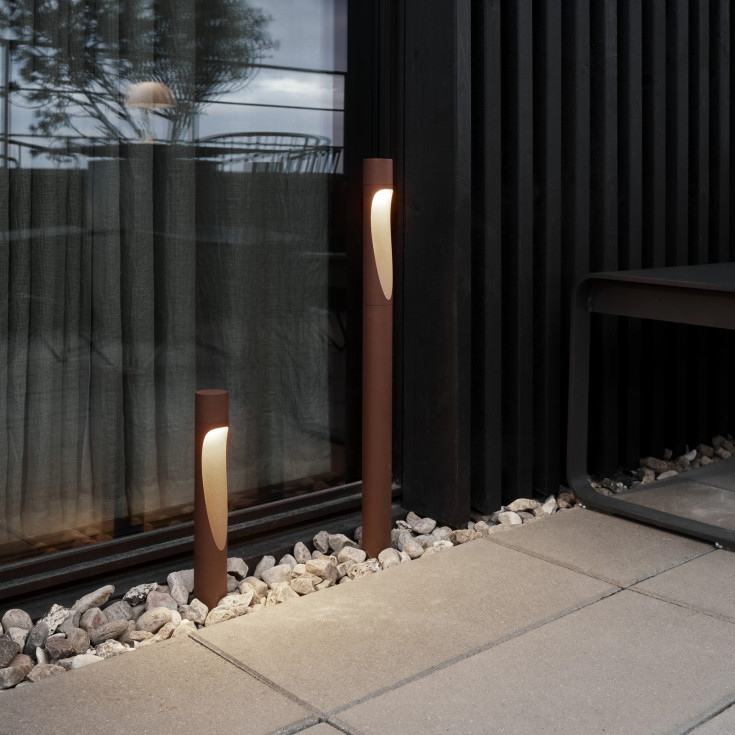 Louis Poulsen Flindt Garden pullert, 2700K, spyd, corten, høy