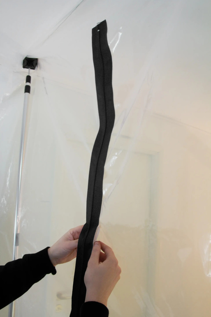 Cover självhäftande blixtlås för dammskyddsvägg och plast, 2 meter