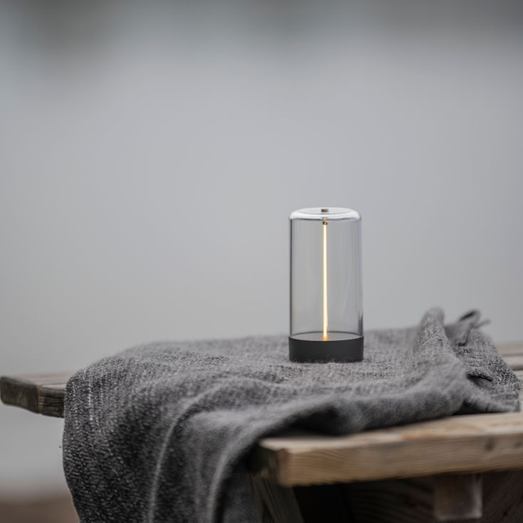 Konstsmide Edison udendørs genopladelig bordlampe, 14,5 cm