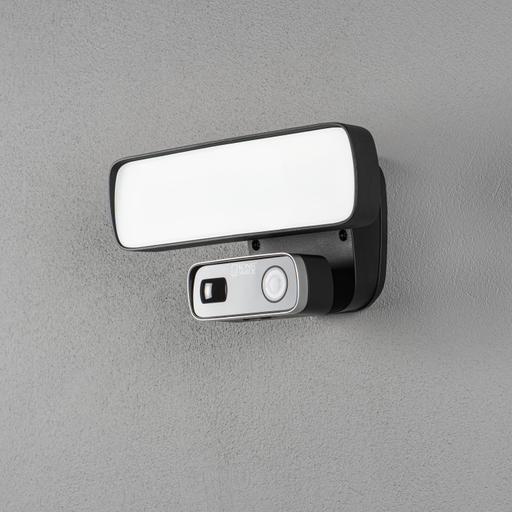 Konstsmide Smartlight udendørs væglampe med kamera, 18W