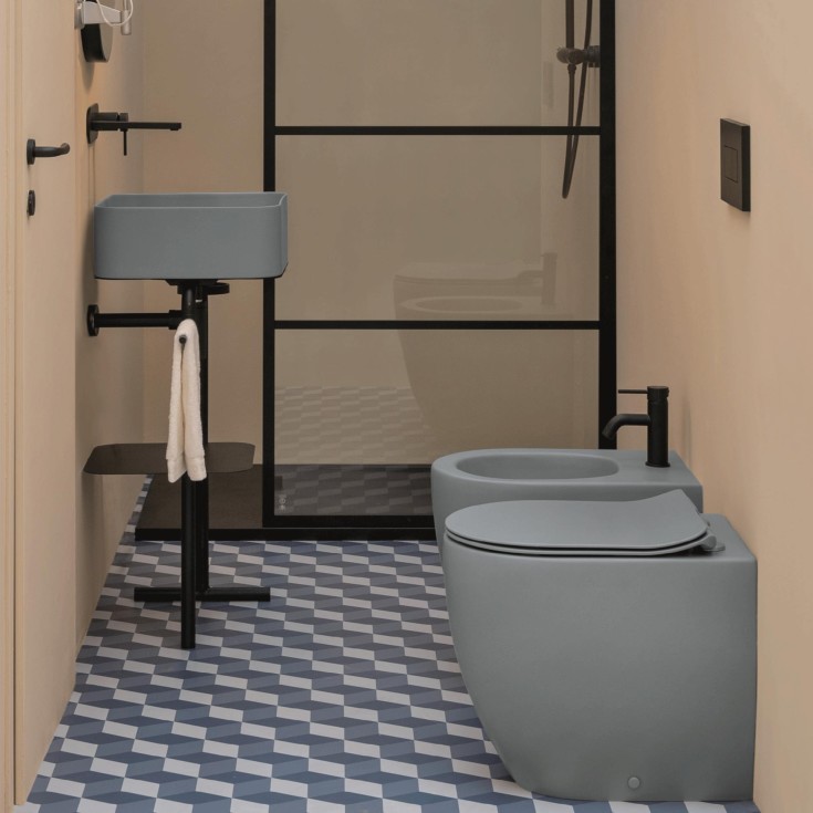 Lavabo Glomp BTW toiletsæt, uden cisterne, back-to-wall, mat grå