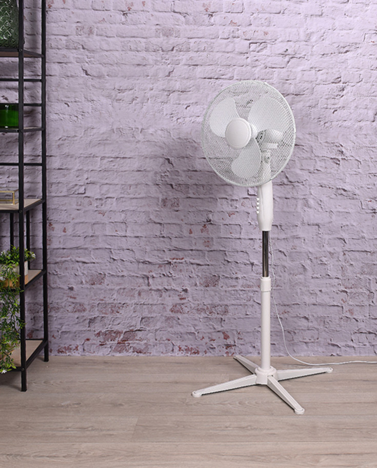 Gulvventilator, Ø40 cm, hvid