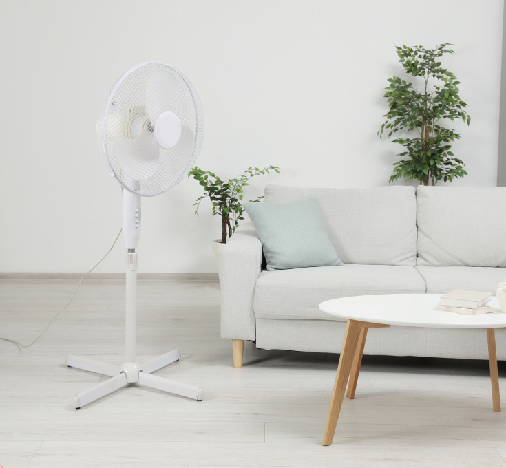 Gulvventilator, Ø40 cm, hvid