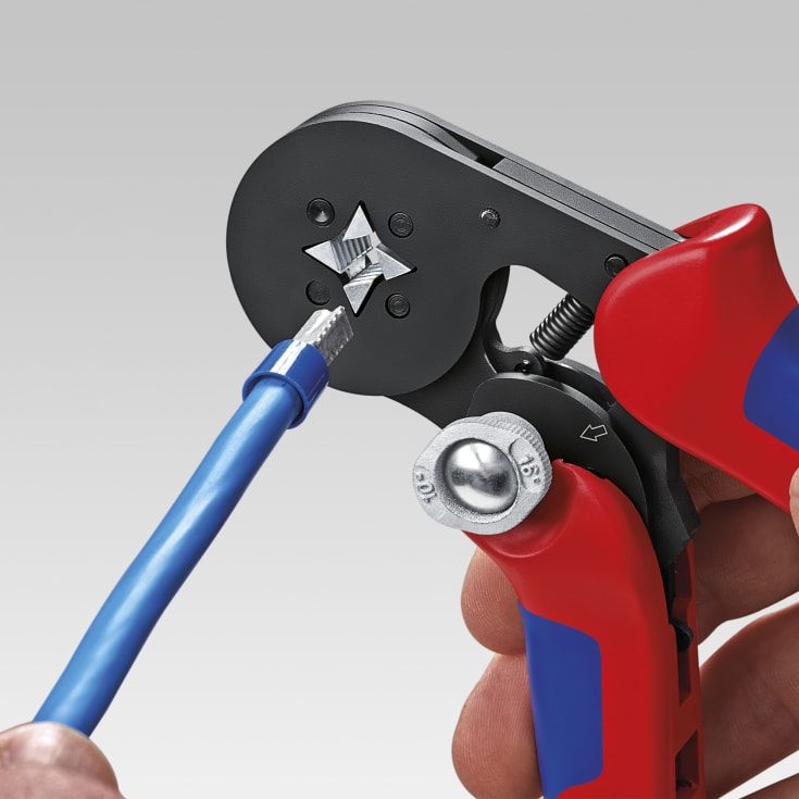 Knipex crimptang til kabeltyller 0,08 - 16 mm², 180 mm